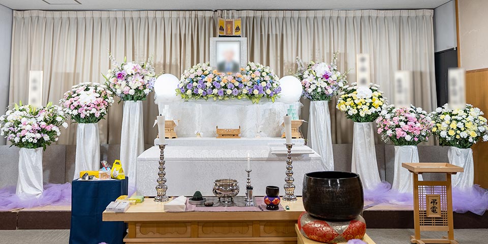 南多摩斎場での葬儀風景